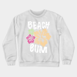 Vintage Y2K Beach Bum Hibiscus Flower Pattern Crewneck Sweatshirt